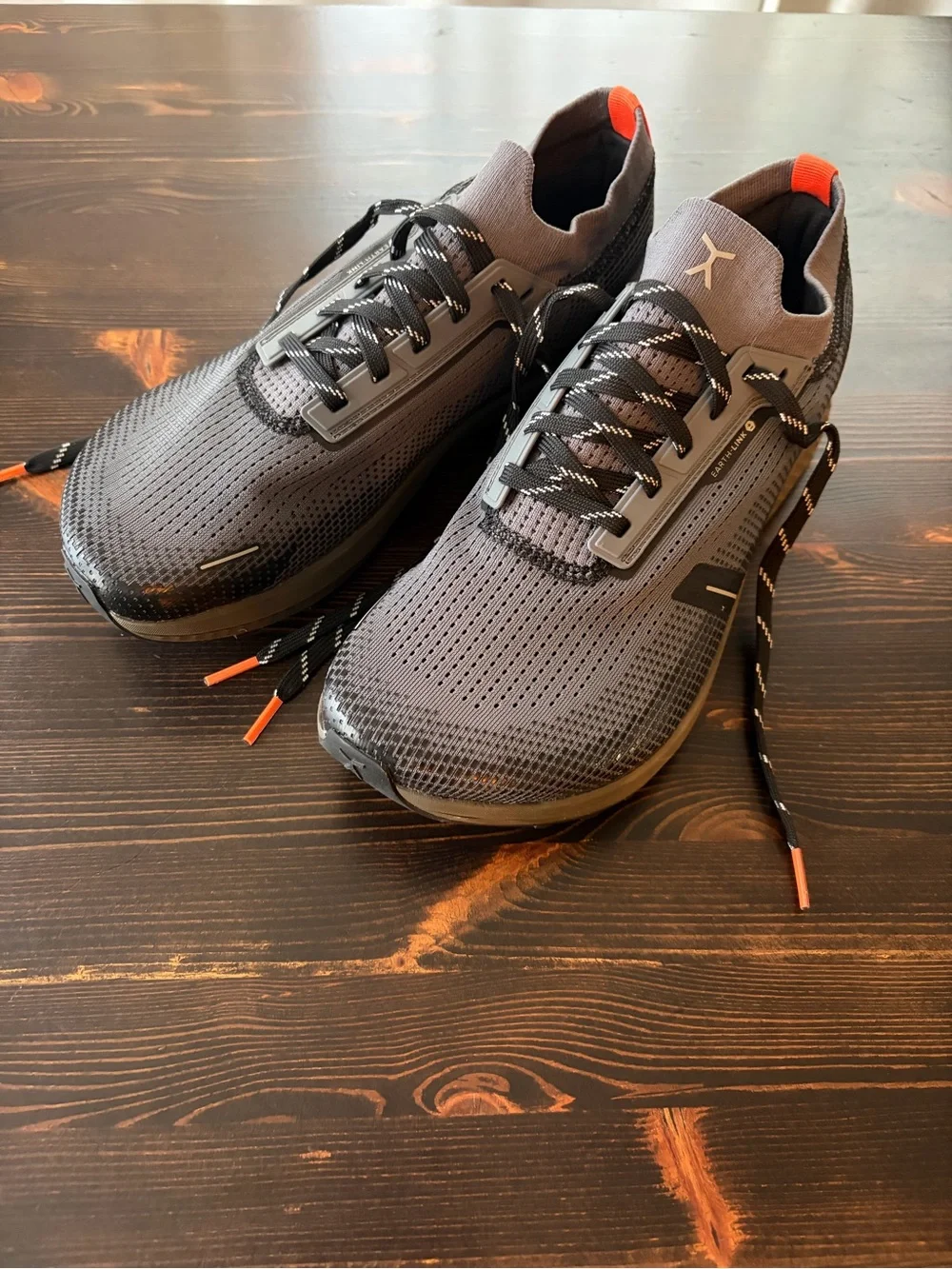Brand new Men's Gray Flux Footwear Adapt Trail Runner with Orange Heel Tab